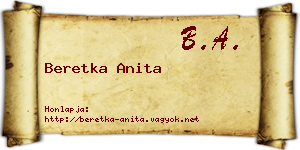 Beretka Anita névjegykártya