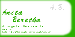 anita beretka business card